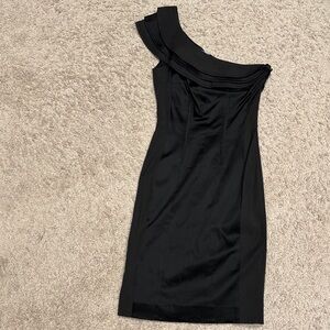 ANTONIO MELANI Black One-Shoulder cocktail Dress